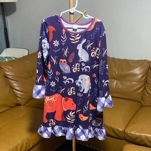 Penelope Plumm Kids Animal Print Flare Purple and Red Dress size 8